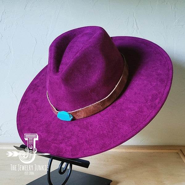 Cognac w/Turq Slab Leather Band Choice Hat - Shop Style & More | Fresh Looks, Everyday Deals & Free Shipping