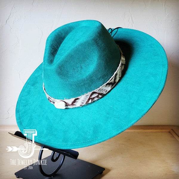Gold Aztec Turq Slab Leather Band Choice Hat - Shop Style & More | Fresh Looks, Everyday Deals & Free Shipping
