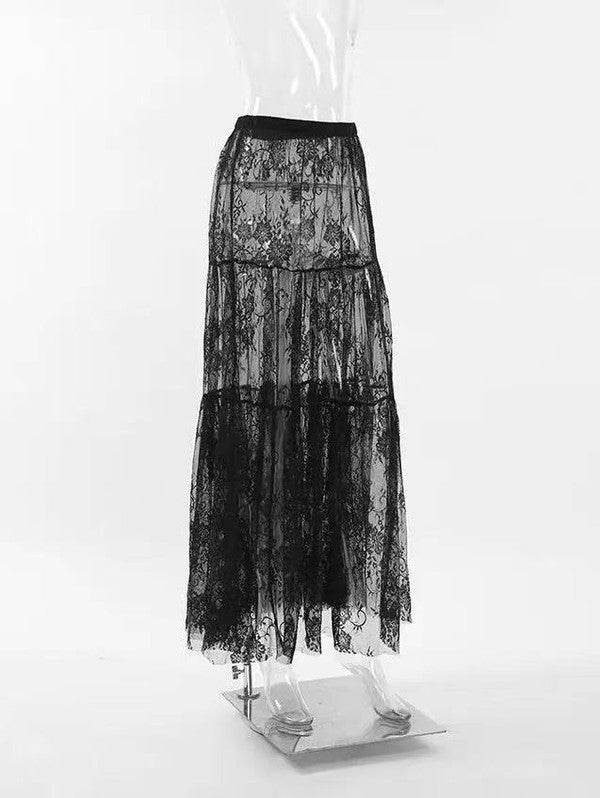 Floral lace ruffled maxi skirt - Shop Style & More | Fresh Looks, Everyday Deals & Free Shipping