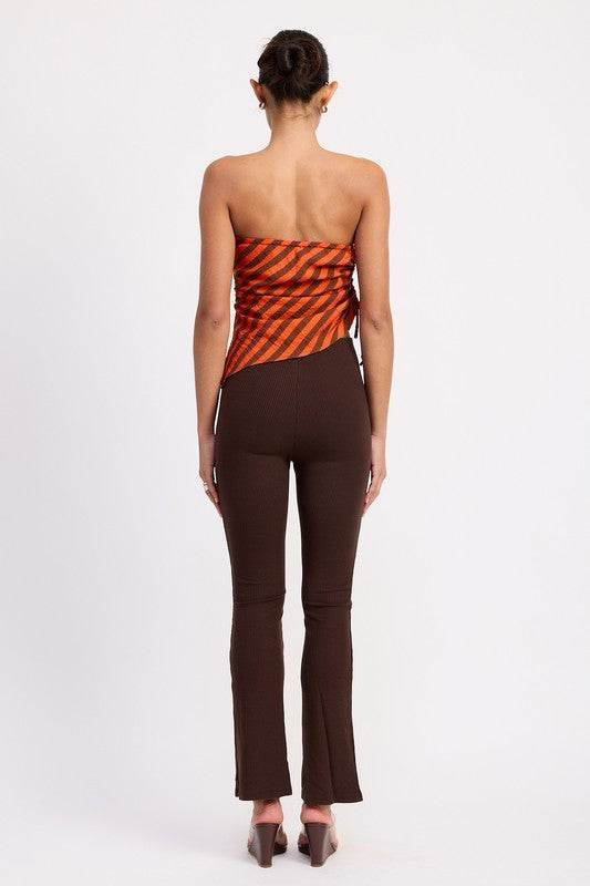 FITTED STRAPLESS STRIPE TOP WITH SIDE TIE ACCENT - Shop Style & More | Fresh Looks, Everyday Deals & Free Shipping