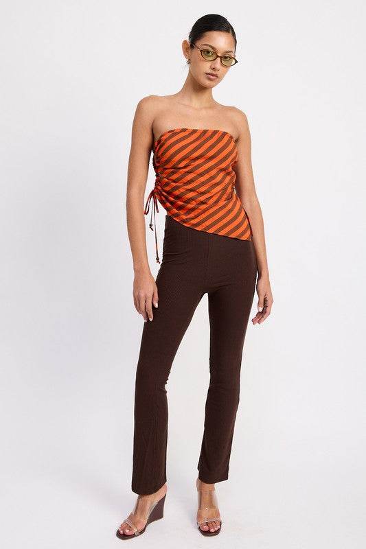 FITTED STRAPLESS STRIPE TOP WITH SIDE TIE ACCENT - Shop Style & More | Fresh Looks, Everyday Deals & Free Shipping