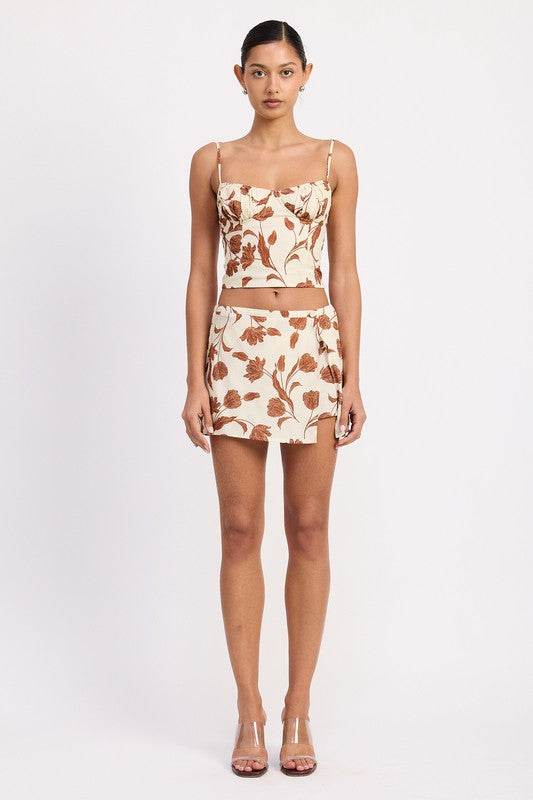 RUCHED FLORAL SWEETHEART CROP TOP - Shop Style & More | Fresh Looks, Everyday Deals & Free Shipping
