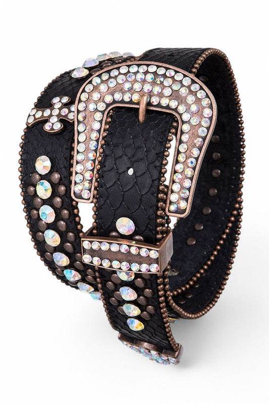 Crystal Cross Leather Western Belt - Shop Style & More | Fresh Looks, Everyday Deals & Free Shipping