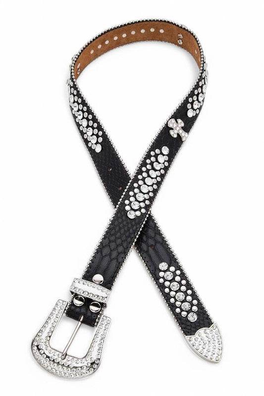 Crystal Cross Leather Western Belt - Shop Style & More | Fresh Looks, Everyday Deals & Free Shipping