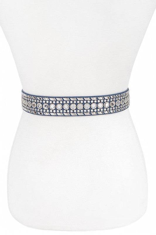 Mix Stud Rhinestone Denim Western Belt - Shop Style & More | Fresh Looks, Everyday Deals & Free Shipping