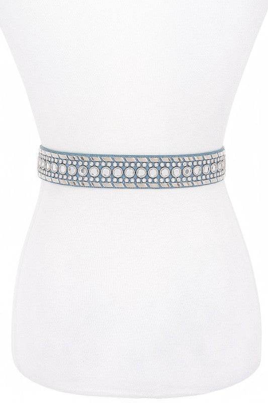 Mix Stud Rhinestone Denim Western Belt - Shop Style & More | Fresh Looks, Everyday Deals & Free Shipping