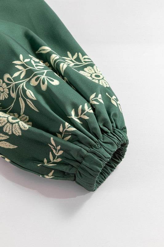 Tie Neck Boho Floral Puff Sleeve Shift Dress - Shop Style & More | Fresh Looks, Everyday Deals & Free Shipping