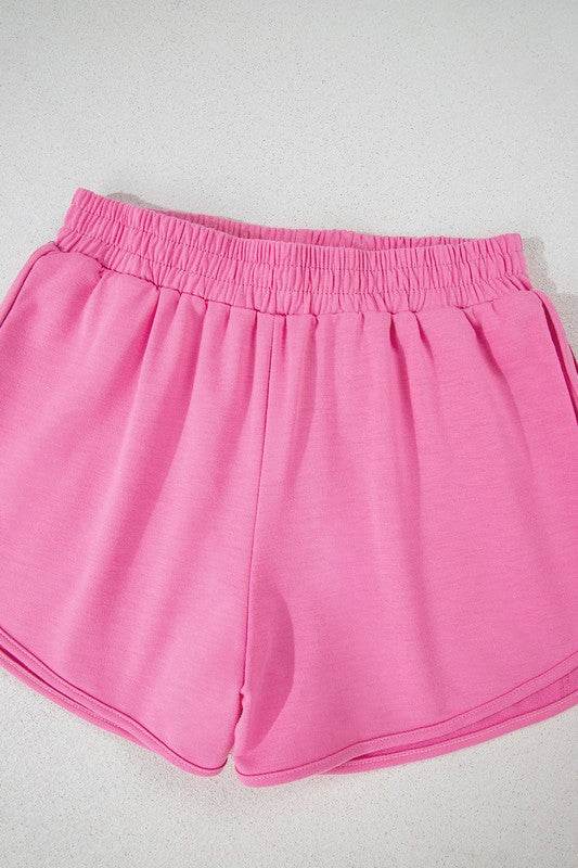 Color Block Elastic High Waist Active Shorts - Shop Style & More | Fresh Looks, Everyday Deals & Free Shipping