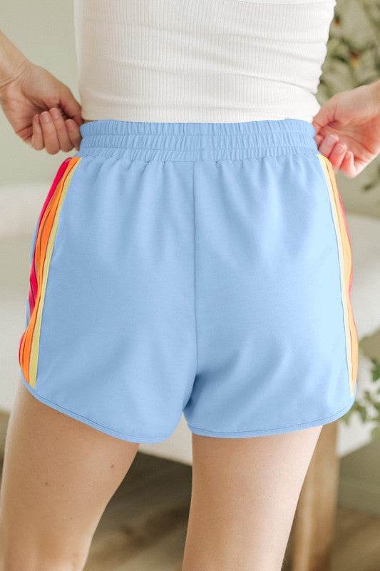 Color Block Elastic High Waist Active Shorts - Shop Style & More | Fresh Looks, Everyday Deals & Free Shipping