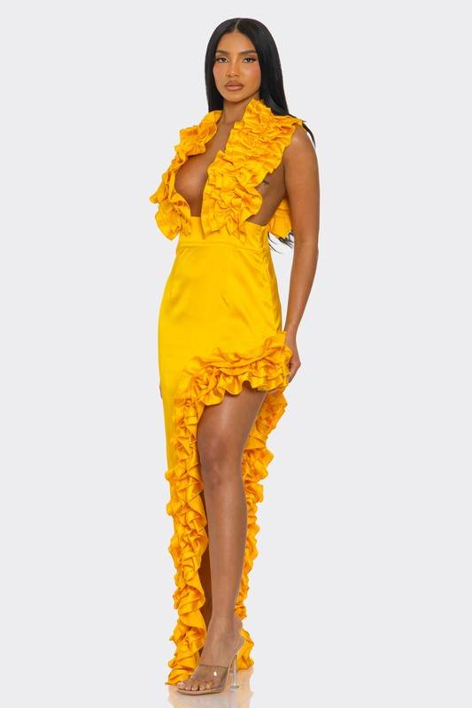 Golden Hour Ruffle Gown - Shop Style & More | Fresh Looks, Everyday Deals & Free Shipping
