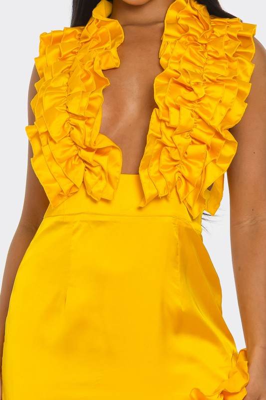 Golden Hour Ruffle Gown - Shop Style & More | Fresh Looks, Everyday Deals & Free Shipping