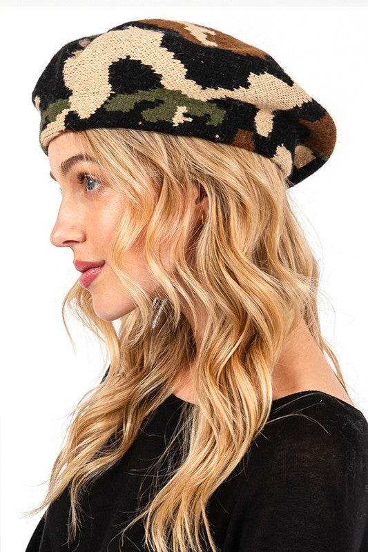 Camouflage Knitted Beret - Shop Style & More | Fresh Looks, Everyday Deals & Free Shipping