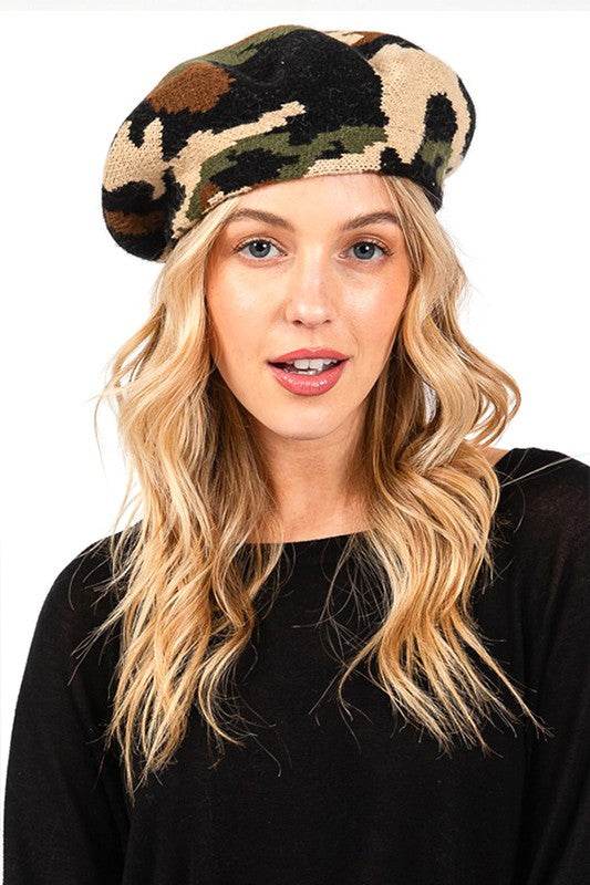 Camouflage Knitted Beret - Shop Style & More | Fresh Looks, Everyday Deals & Free Shipping