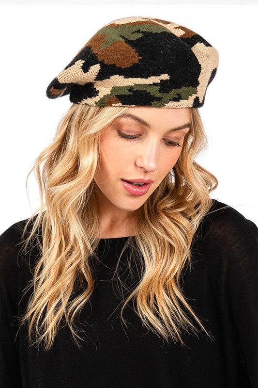 Camouflage Knitted Beret - Shop Style & More | Fresh Looks, Everyday Deals & Free Shipping