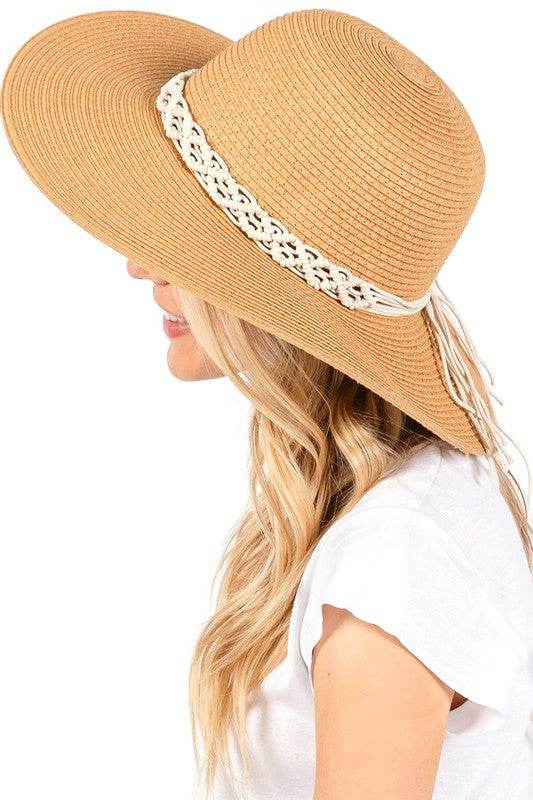 Braided Cotton Band Floppy Straw Hat - Shop Style & More | Fresh Looks, Everyday Deals & Free Shipping