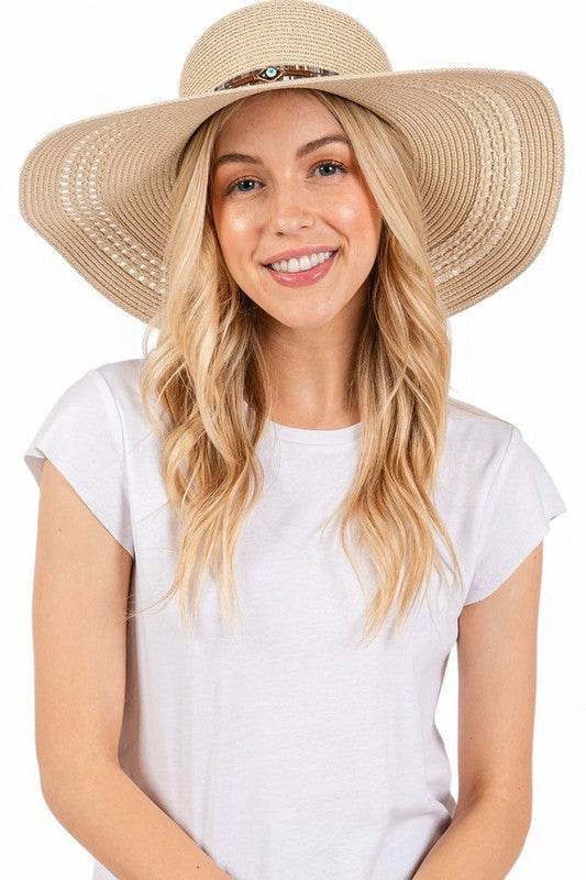 Evil Eye Hatband Floppy Straw Sun Hat - Shop Style & More | Fresh Looks, Everyday Deals & Free Shipping