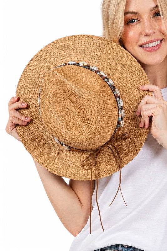 Sea Shell Hat Band Straw Fedora Sun Hat - Shop Style & More | Fresh Looks, Everyday Deals & Free Shipping
