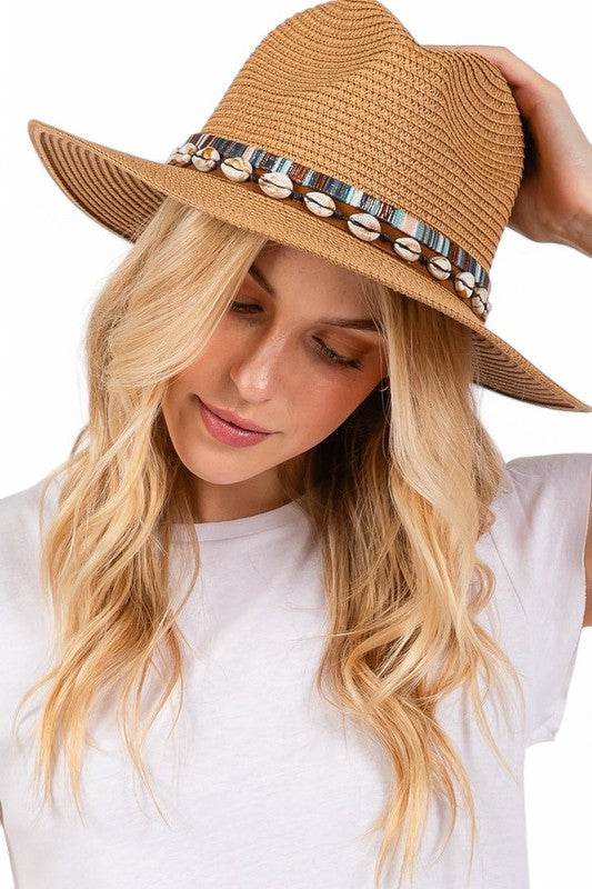 Sea Shell Hat Band Straw Fedora Sun Hat - Shop Style & More | Fresh Looks, Everyday Deals & Free Shipping