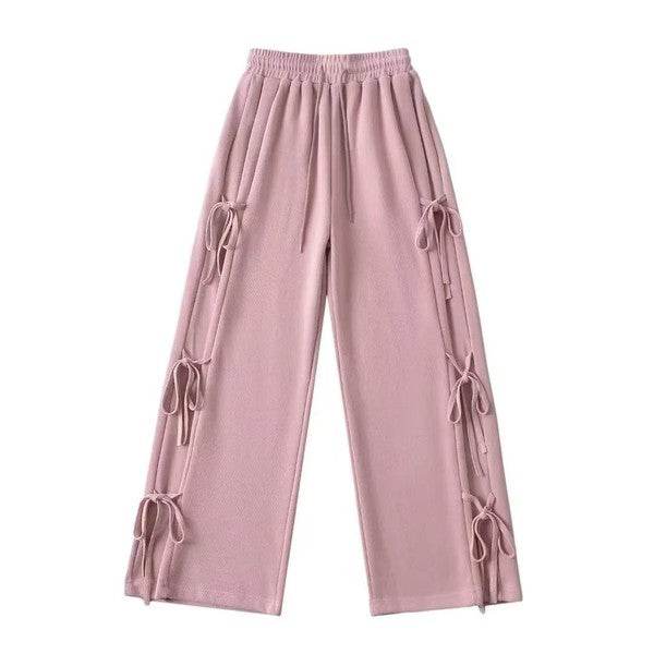 Side tie ribbon bows sweat pants - Shop Style & More | Fresh Looks, Everyday Deals & Free Shipping