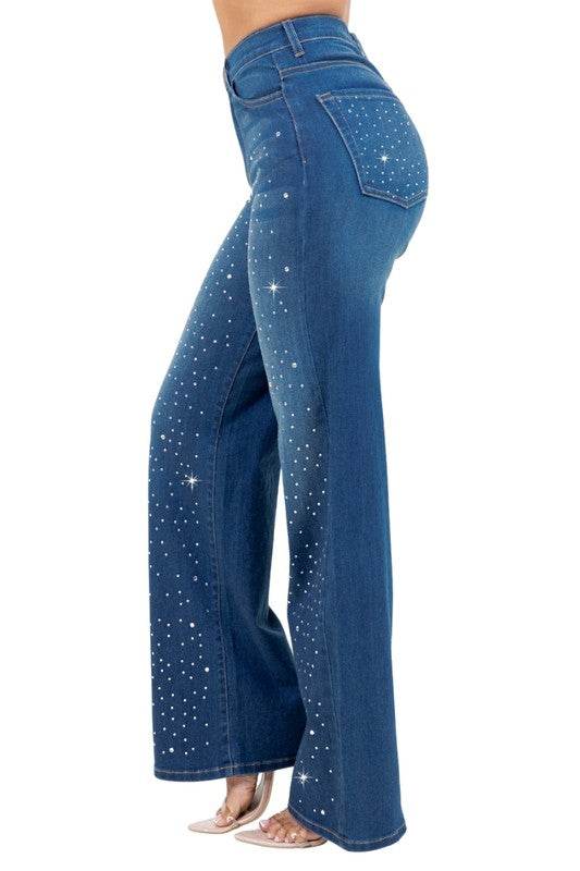 Camilla Rhinestone Wide Leg Jean - Shop Style & More | Fresh Looks, Everyday Deals & Free Shipping
