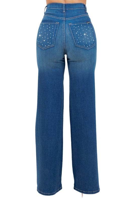Camilla Rhinestone Wide Leg Jean - Shop Style & More | Fresh Looks, Everyday Deals & Free Shipping