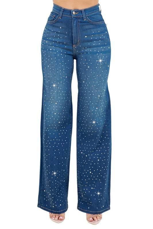 Camilla Rhinestone Wide Leg Jean - Shop Style & More | Fresh Looks, Everyday Deals & Free Shipping