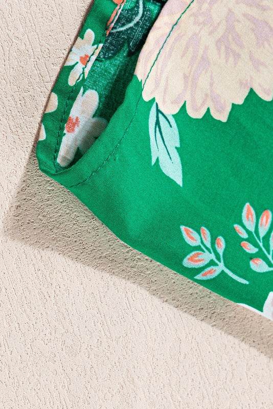 Green Floral Bubble Smocked Tiered Midi Dress - Shop Style & More | Fresh Looks, Everyday Deals & Free Shipping