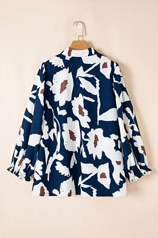 60s Flower Frill Neck Loose Blouse - Shop Style & More | Fresh Looks, Everyday Deals & Free Shipping