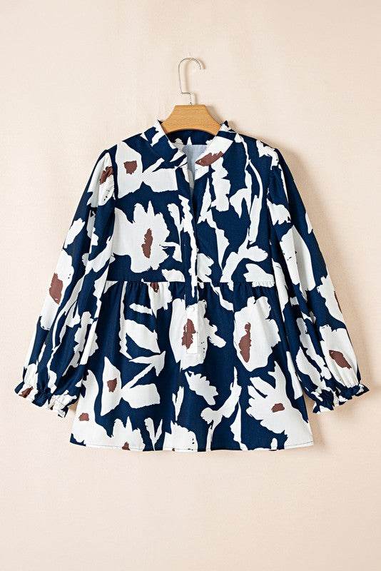 60s Flower Frill Neck Loose Blouse - Shop Style & More | Fresh Looks, Everyday Deals & Free Shipping