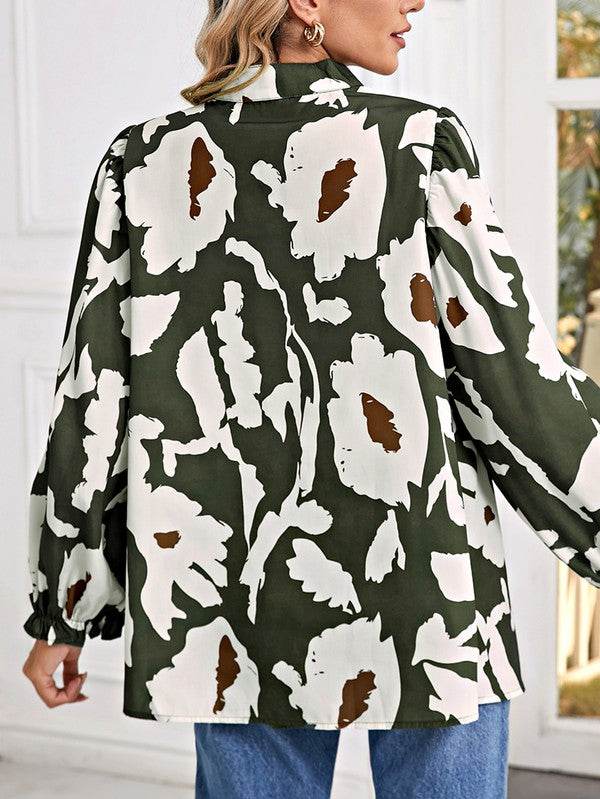 60s Flower Frill Neck Loose Blouse - Shop Style & More | Fresh Looks, Everyday Deals & Free Shipping
