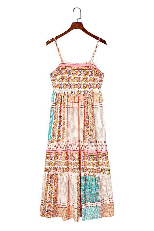 Mint Boho Patchwork Print Square Neck Sundress - Shop Style & More | Fresh Looks, Everyday Deals & Free Shipping