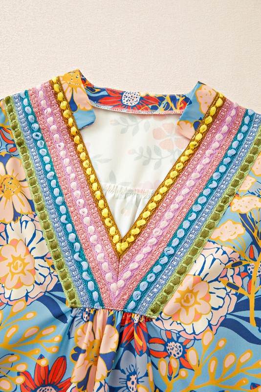 Multicolour Half Sleeve Boho Floral Blouse - Shop Style & More | Fresh Looks, Everyday Deals & Free Shipping