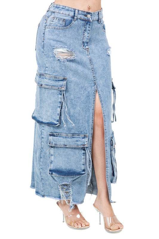WOMEN FASHION LONG MAXI DENIM SKIRT - Shop Style & More | Fresh Looks, Everyday Deals & Free Shipping