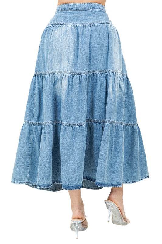 WOMEN FASHION LONG MAXI DENIM SKIRT - Shop Style & More | Fresh Looks, Everyday Deals & Free Shipping