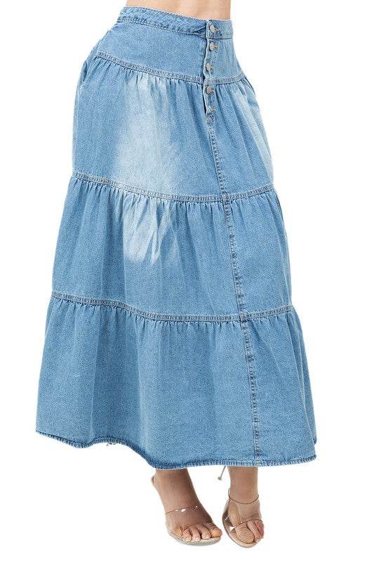 WOMEN FASHION LONG MAXI DENIM SKIRT - Shop Style & More | Fresh Looks, Everyday Deals & Free Shipping