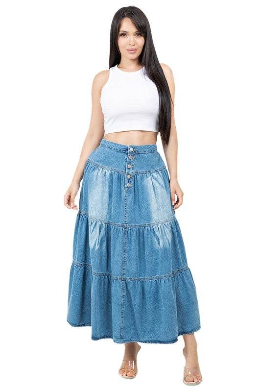 WOMEN FASHION LONG MAXI DENIM SKIRT - Shop Style & More | Fresh Looks, Everyday Deals & Free Shipping