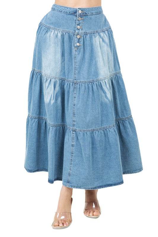 WOMEN FASHION LONG MAXI DENIM SKIRT - Shop Style & More | Fresh Looks, Everyday Deals & Free Shipping