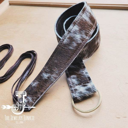 Brown&White Hide Leather Belt w/ Leather Fringe - Shop Style & More | Fresh Looks, Everyday Deals & Free Shipping