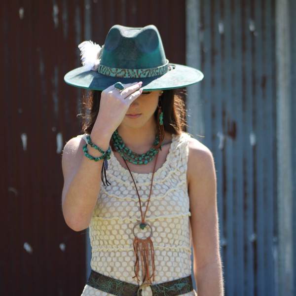 Turquoise & Brown Embossed Leather Belt w/ Fringe - Shop Style & More | Fresh Looks, Everyday Deals & Free Shipping