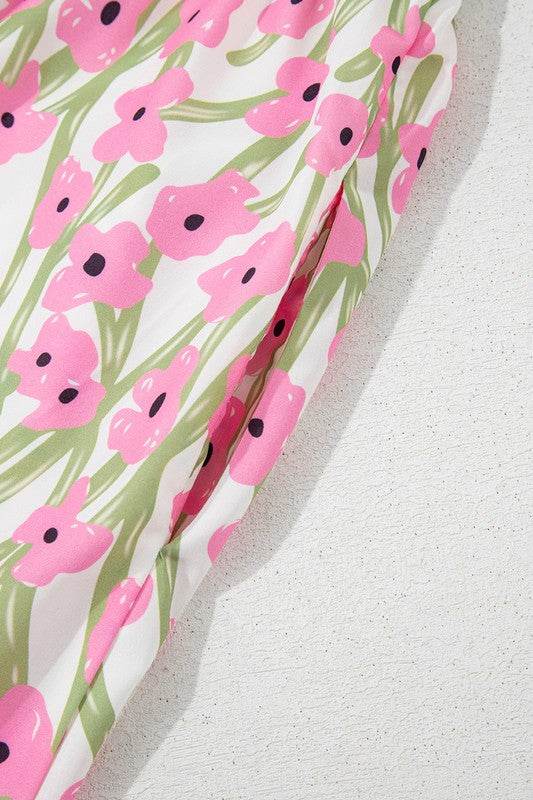 Pink Floral Square Neck Ruffled Strap Maxi Dress - Shop Style & More | Fresh Looks, Everyday Deals & Free Shipping