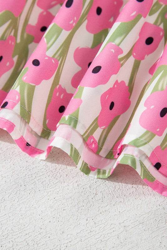 Pink Floral Square Neck Ruffled Strap Maxi Dress - Shop Style & More | Fresh Looks, Everyday Deals & Free Shipping