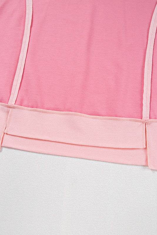 Cotton Peach Half Raw Seam High Low Side Split Top - Shop Style & More | Fresh Looks, Everyday Deals & Free Shipping