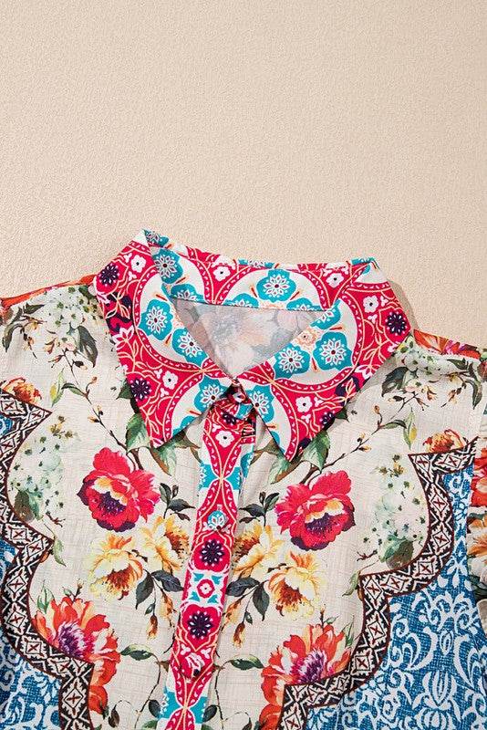 Rose Floral Ethnic Print Ruffle Mini Dress - Shop Style & More | Fresh Looks, Everyday Deals & Free Shipping