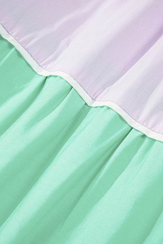 Cotton Color Tie Straps Block Maxi Dress - Shop Style & More | Fresh Looks, Everyday Deals & Free Shipping