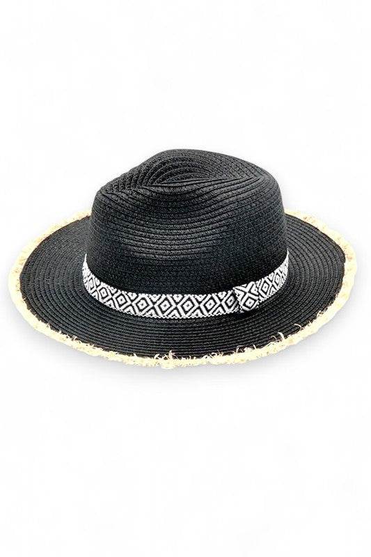 Raw Edge Aztec Hatband Straw Fedora - Shop Style & More | Fresh Looks, Everyday Deals & Free Shipping