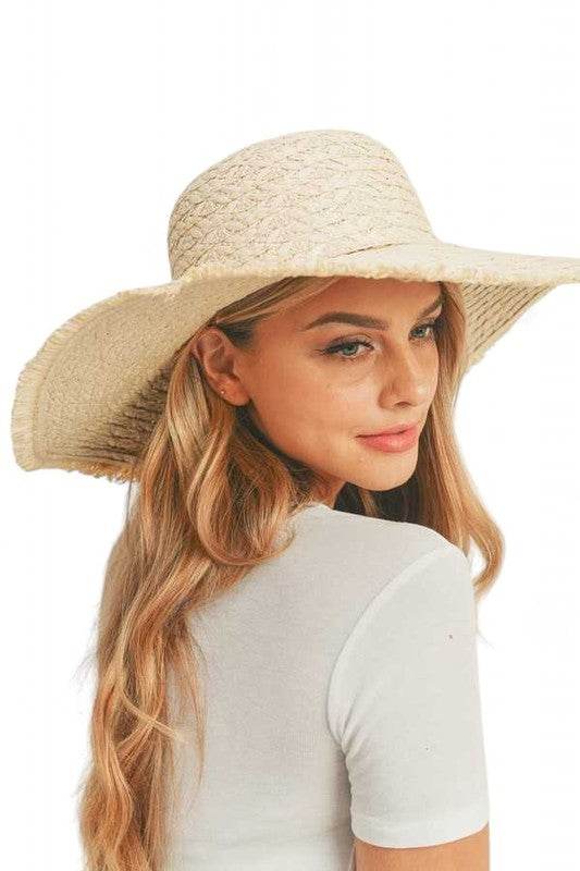 Wide Brim Frayed Edge Sun Hat - Shop Style & More | Fresh Looks, Everyday Deals & Free Shipping