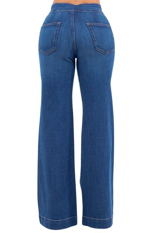 Robin Wide Leg Flare Jean in Medium Blue - Shop Style & More | Fresh Looks, Everyday Deals & Free Shipping