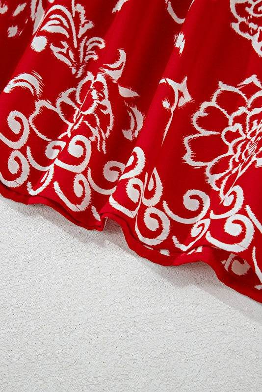 Red Floral Spaghetti Strap Empire Waist Maxi Dress - Shop Style & More | Fresh Looks, Everyday Deals & Free Shipping