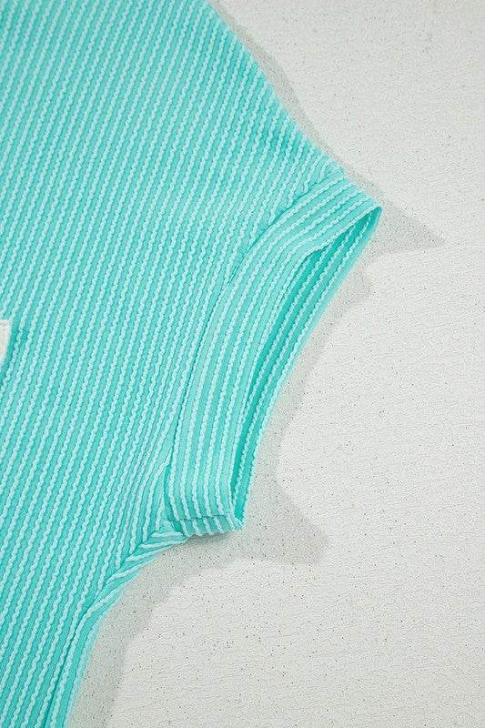 Corded Knit Color Block Pocketed Crew Neck T Shirt - Shop Style & More | Fresh Looks, Everyday Deals & Free Shipping