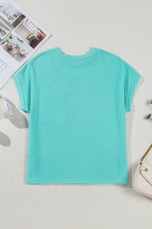 Corded Knit Color Block Pocketed Crew Neck T Shirt - Shop Style & More | Fresh Looks, Everyday Deals & Free Shipping